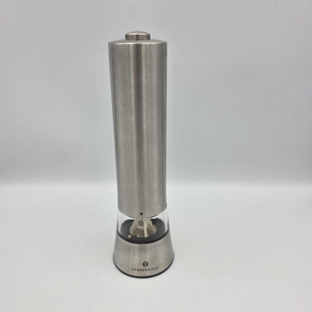 Zassenhaus Gera Battery Operated Pepper Mill Grinder Steel Germany 8" (#2)